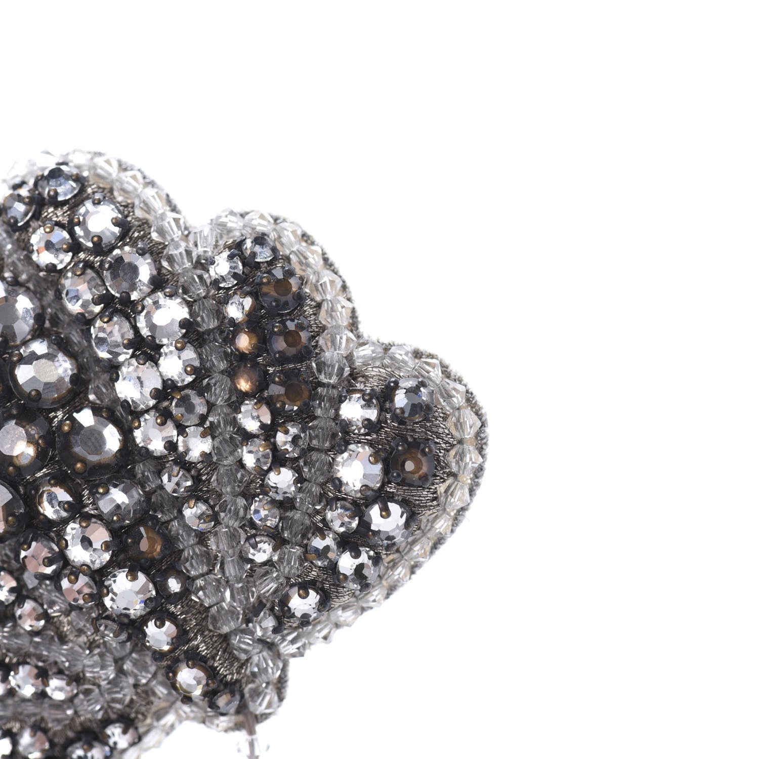 Gucci Crystal Shell Brooch Silver 6 of 6