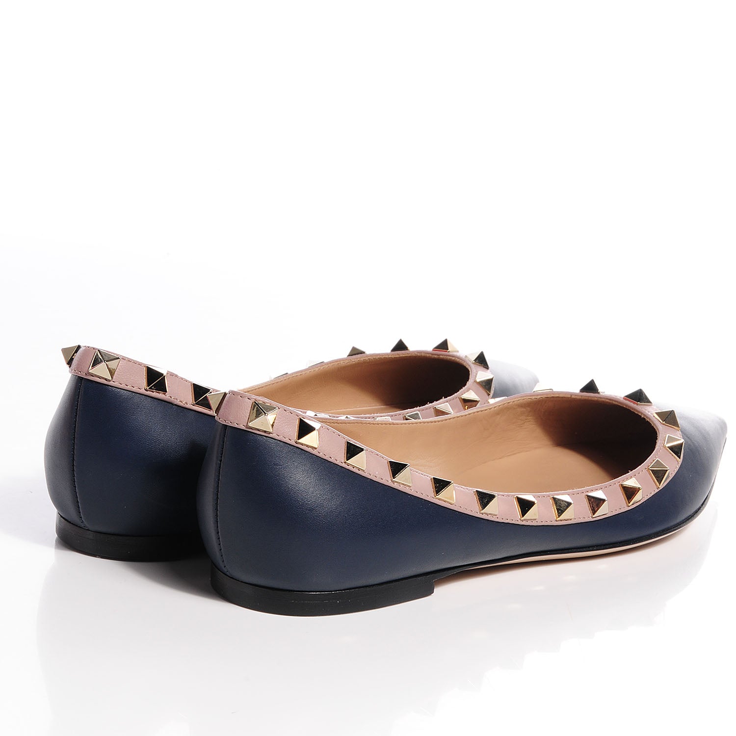 Valentino Garavani Nappa Rockstud Ballerina Flats 36 Marine Poudre 4 of 9
