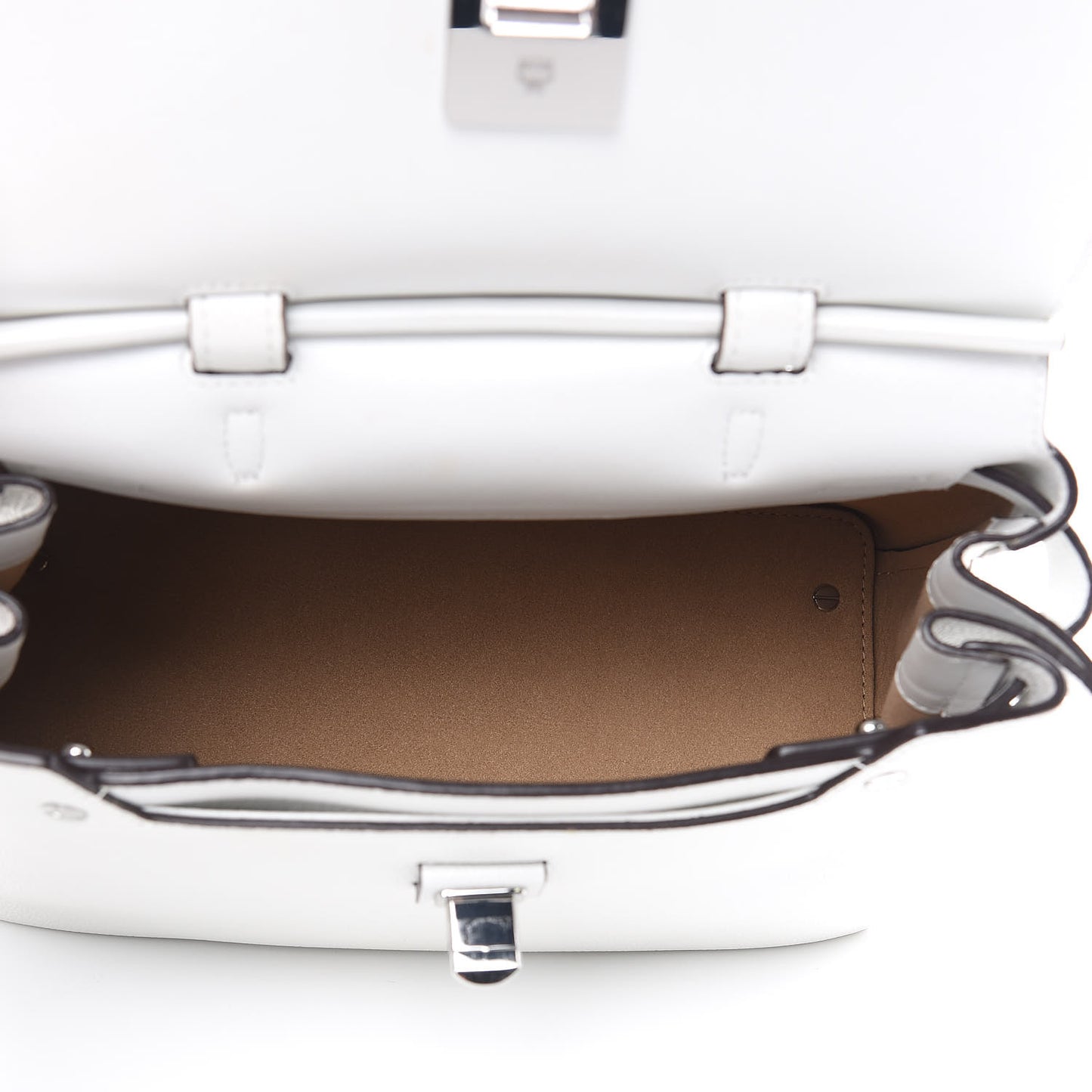 Grained Calfskin Medium Milla Convertible Backpack White Flake