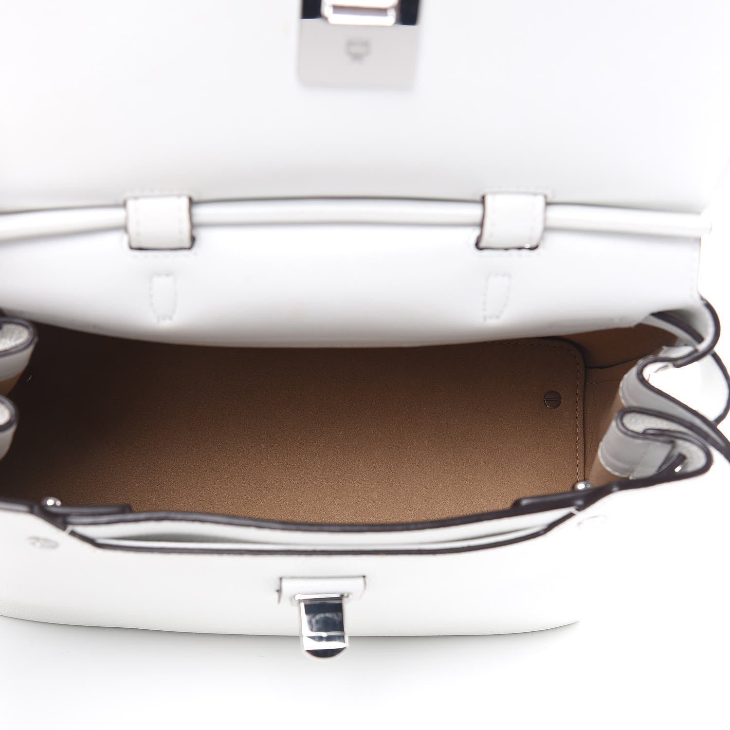 MCM Grained Calfskin Medium Milla Convertible Backpack White Flake 5 of 13