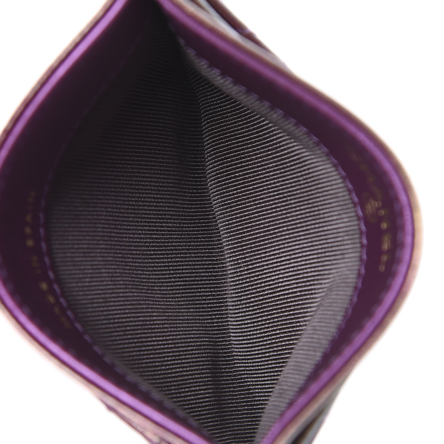 Chanel Iridescent Lambskin Quilted Card Holder Purple 5 of 9