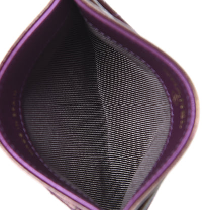 Chanel Iridescent Lambskin Quilted Card Holder Purple 5 of 9