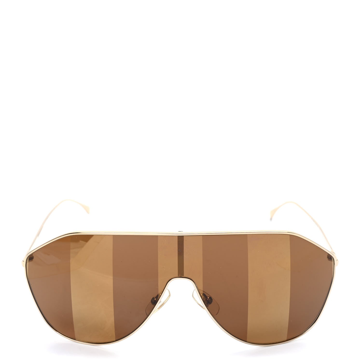 Fendi Metal Aviator Sunglasses FF 0405/S Sunglasses Brown Gold 2 of 7