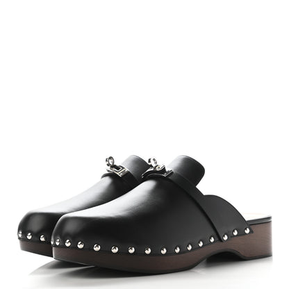 Hermes Calfskin Carlotta Mules 40 Black 3 of 7