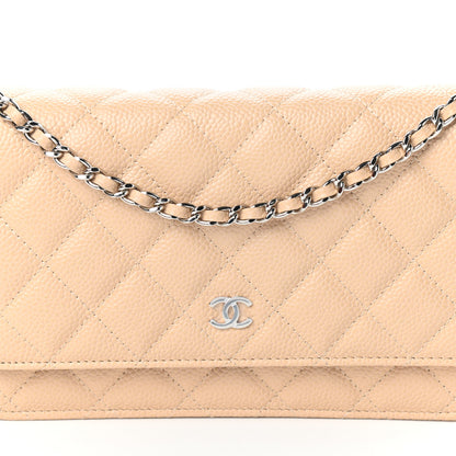 Chanel Caviar Quilted Wallet On Chain WOC Beige 9 of 11