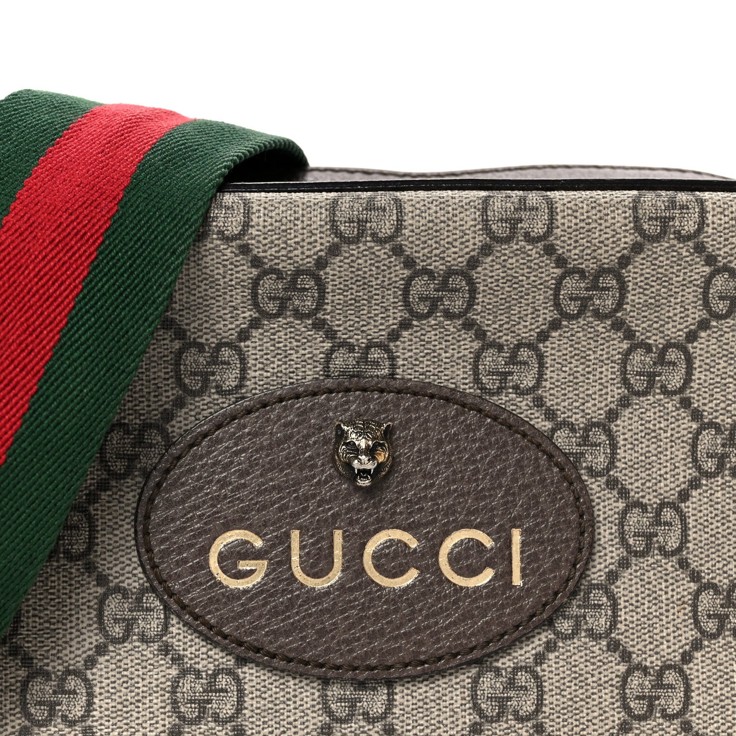 Gucci GG Supreme Monogram Web Neo Vintage Shoulder Bag Beige New Acero Crop 9 of 11