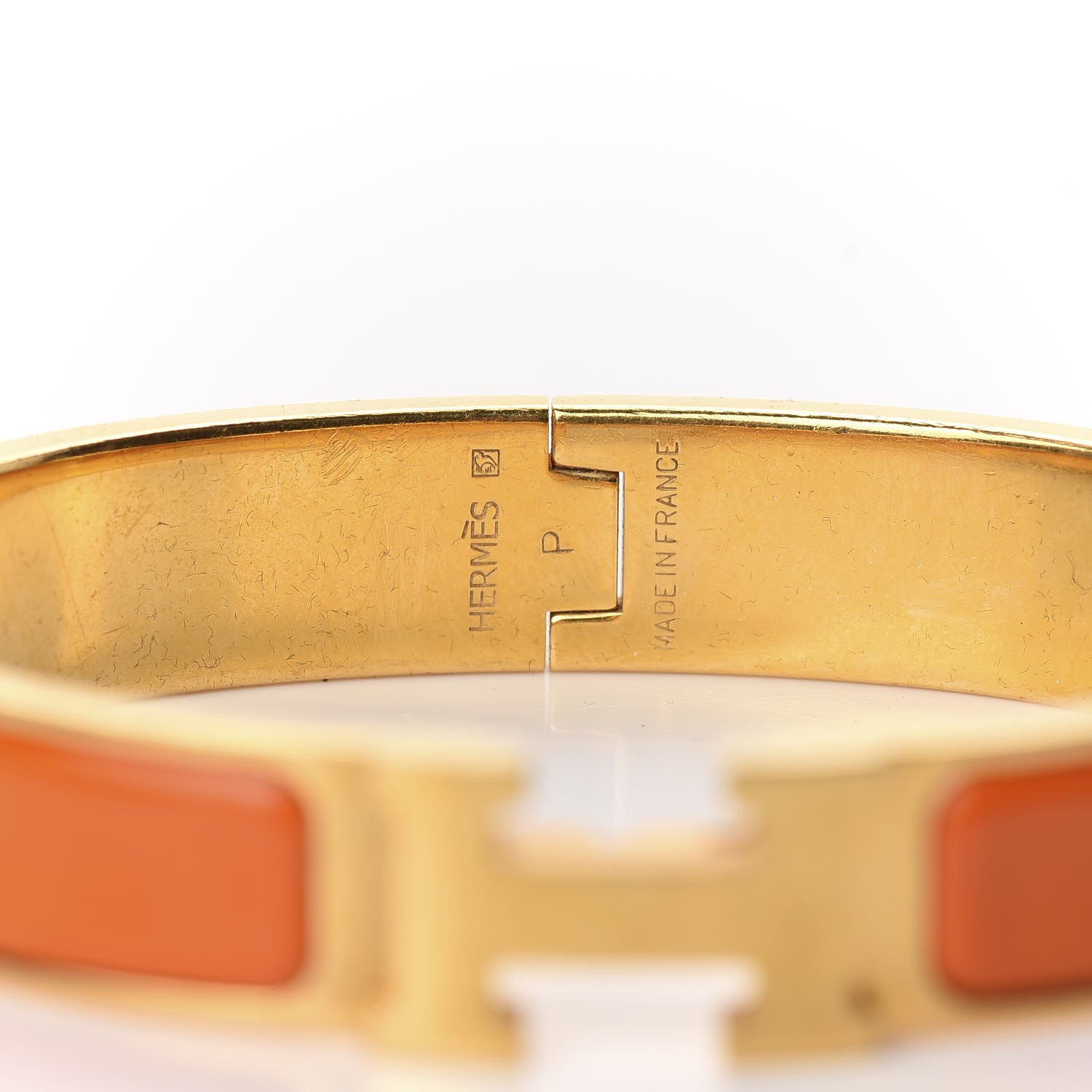 Hermes Enamel Narrow Clic Clac H Bracelet PM Orange 4 of 6