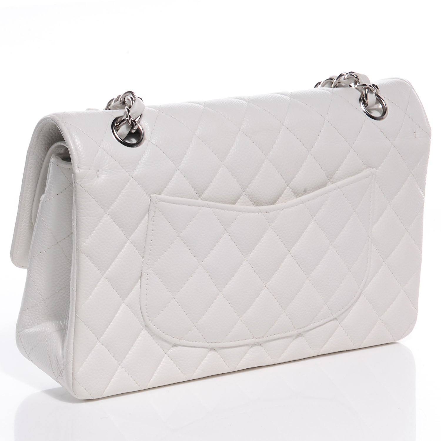 Chanel Caviar Quilted Medium Double Flap White 3 of 10