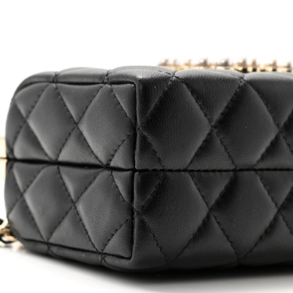 Chanel Lambskin Quilted Pearl CC Vanity Case Black 10 of 12
