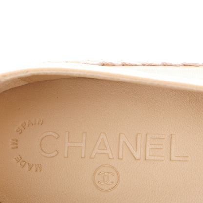 Chanel Lambskin CC Espadrilles 39 Beige Black 9 of 10