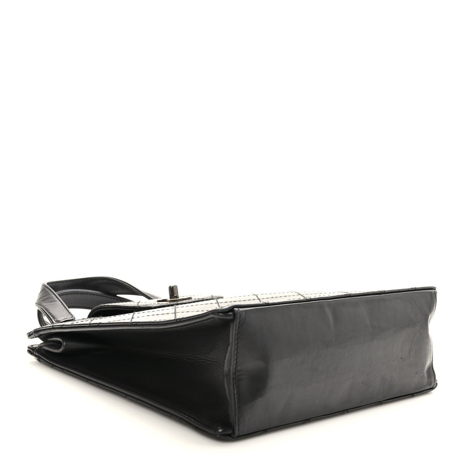 Chanel Lambskin Stitched Top Handle Tote Black 4 of 9