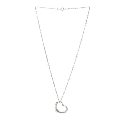 Tiffany Sterling Silver 22mm Elsa Peretti Open Heart Pendant Necklace 3 of 6