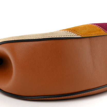 Chloe Calfskin Suede Rainbow Patchwork Drew Shoulder Bag Caramel 8 of 9