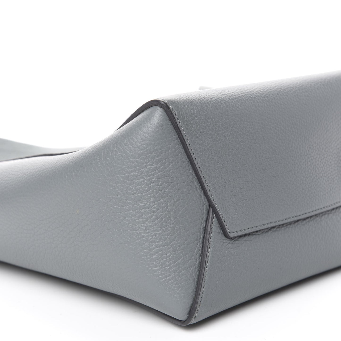 Soft Grained Calfskin Small Sangle Bucket Bag Grey