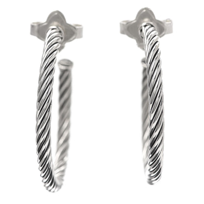 David Yurman Sterling Silver Small Cable Hoop Earrings 1 of 5