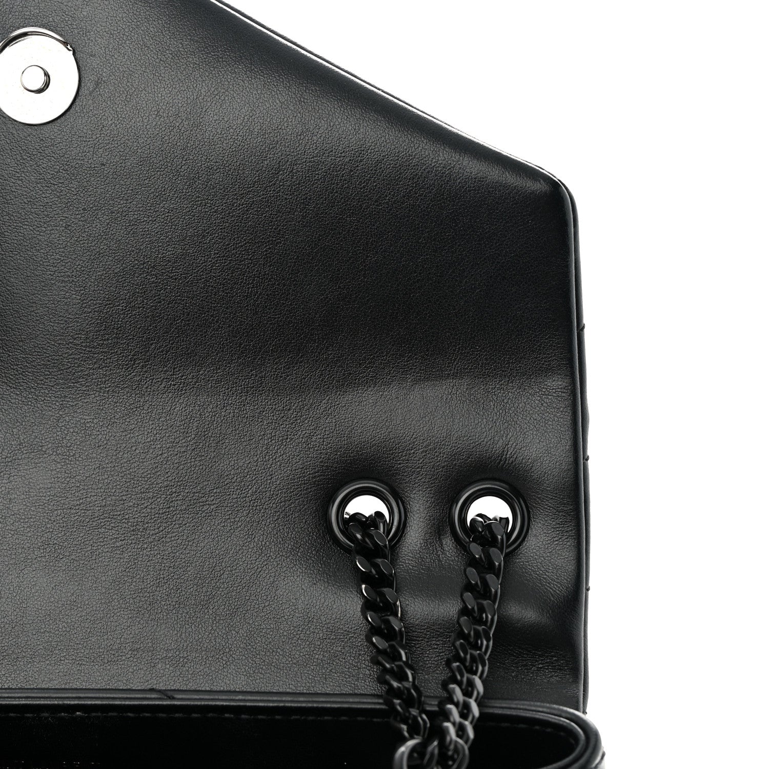 Saint Laurent Calfskin Y Quilted Monogram Monochrome Small Loulou Chain Satchel Black 15 of 15