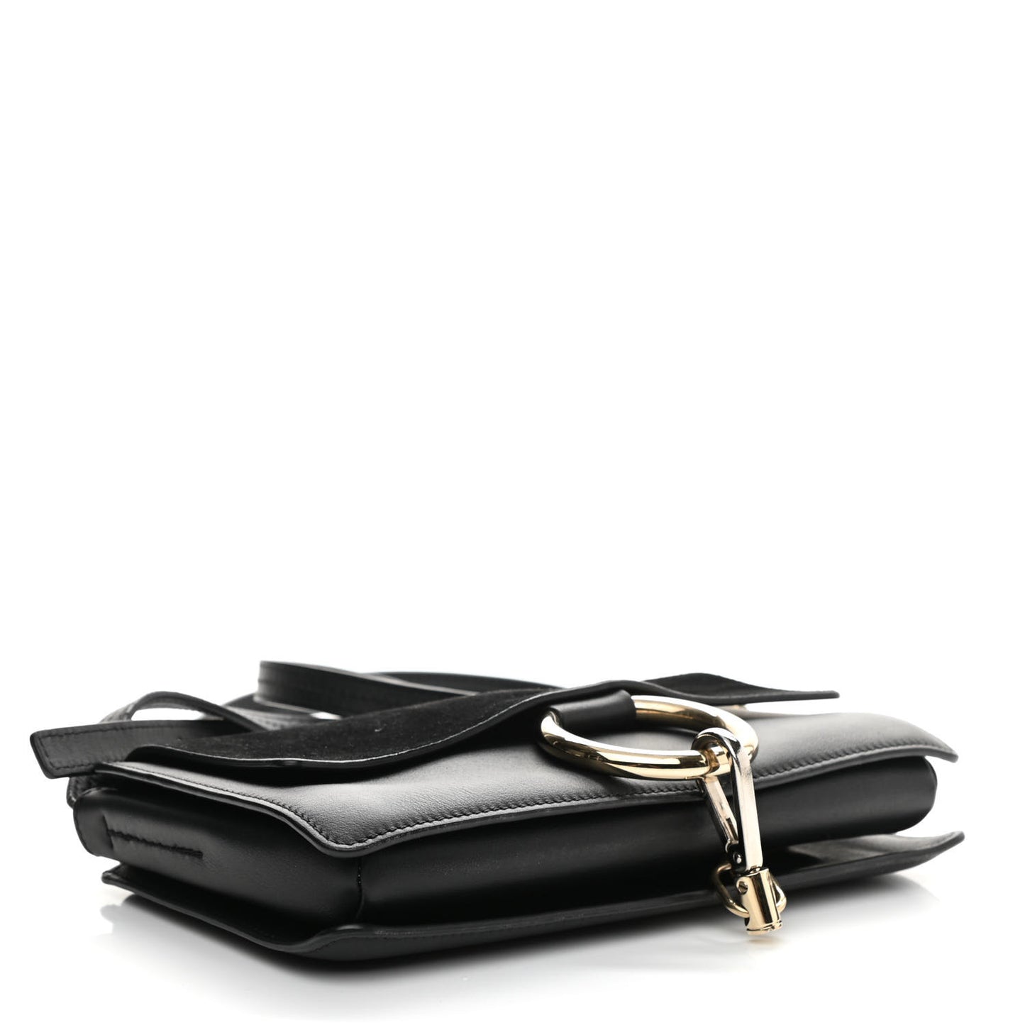 Suede Calfskin Small Faye Shoulder Bag Black