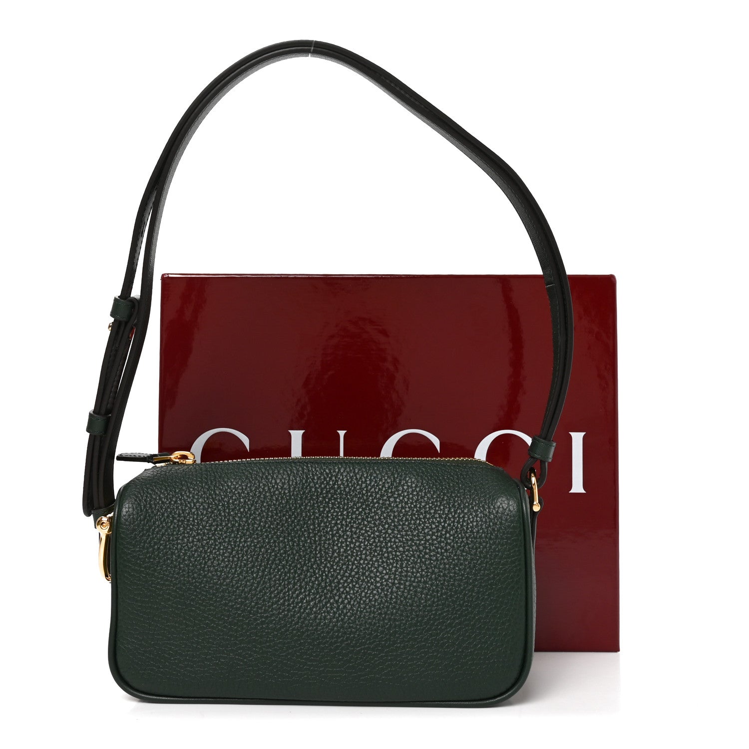 Gucci Grainy Calfskin Half Horsebit Mini Shoulder Bag Verde 11 of 11