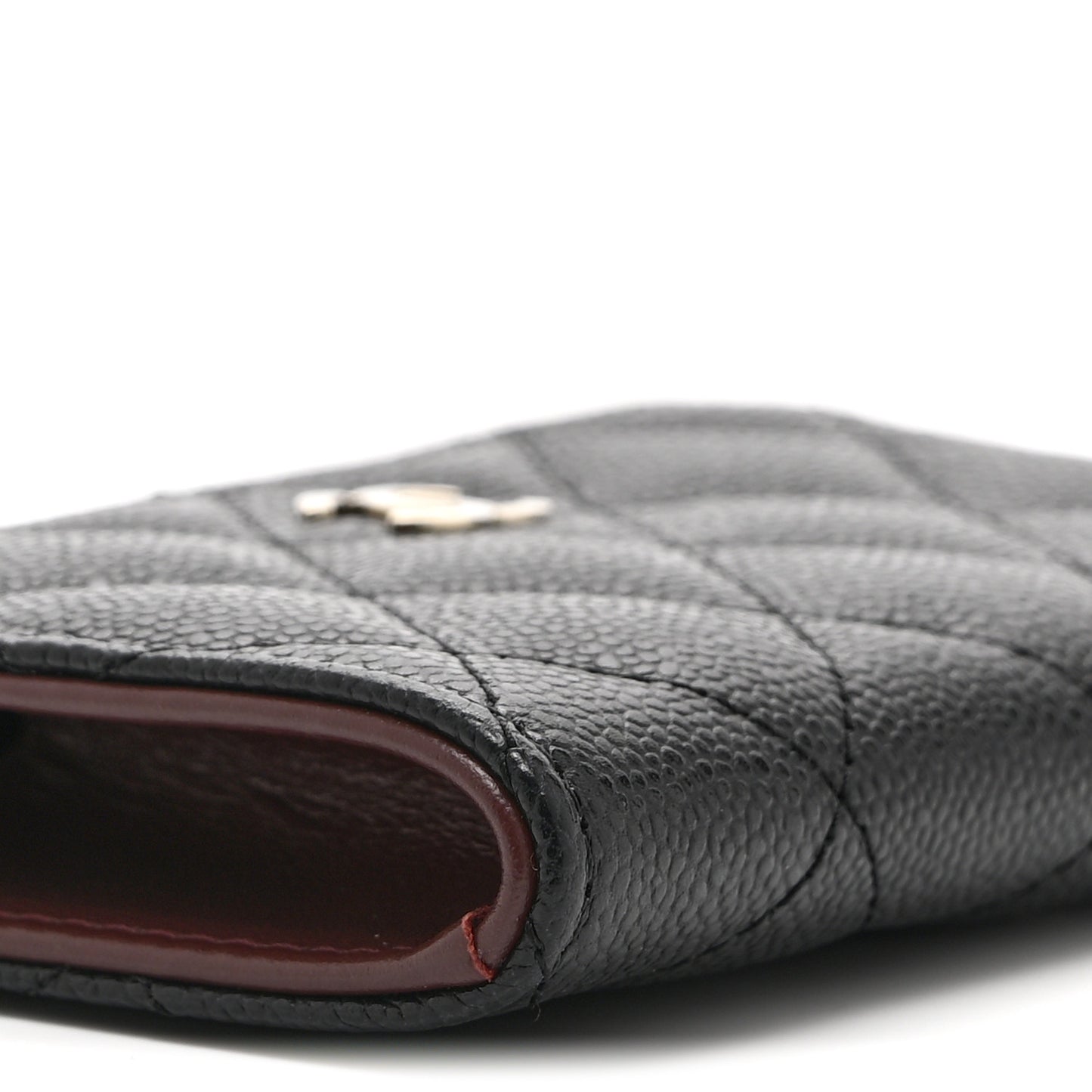 Caviar Quilted Zipped Key Holder Case Black