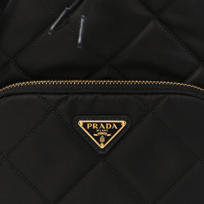 Prada Re-Nylon Saffiano Stitched Duet Bucket Bag Black 7 of 10