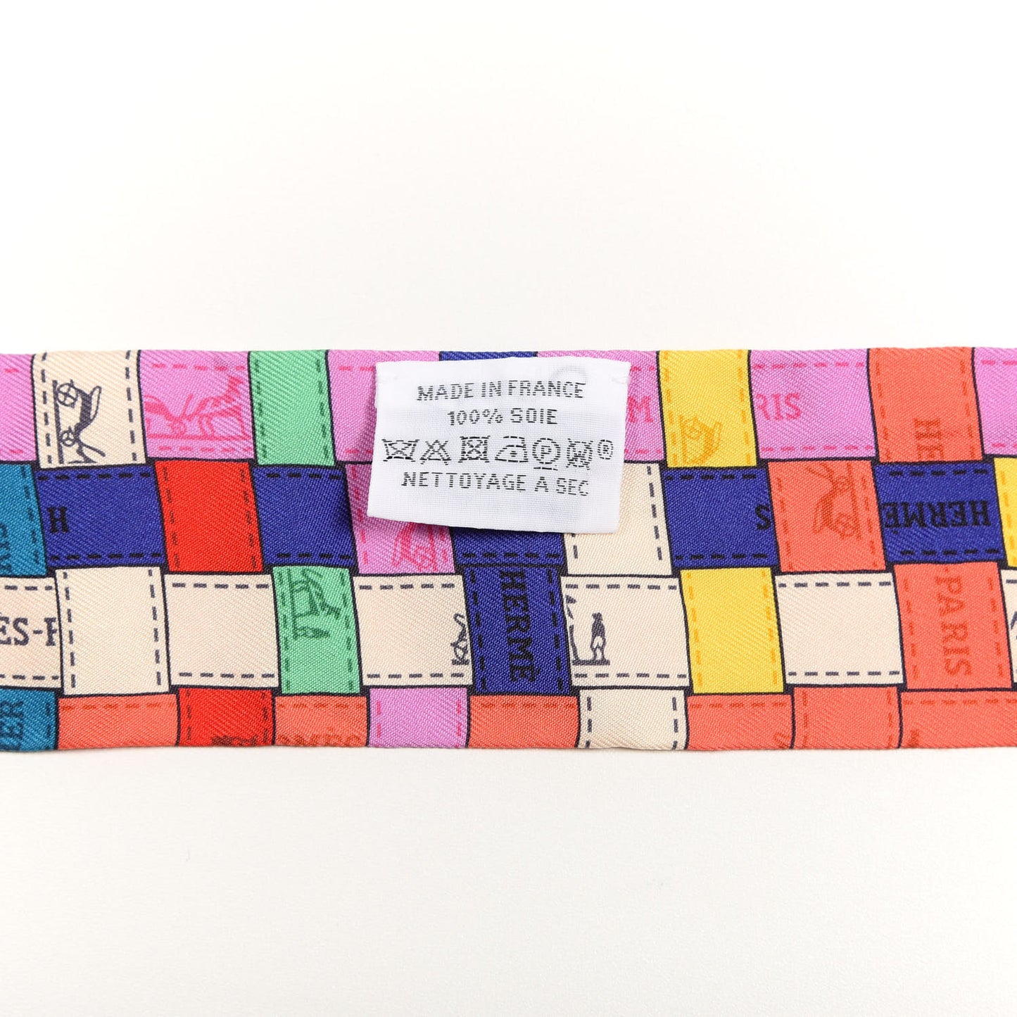 Silk Bolduc Au Carre Twilly Corail Jaune Multicolor