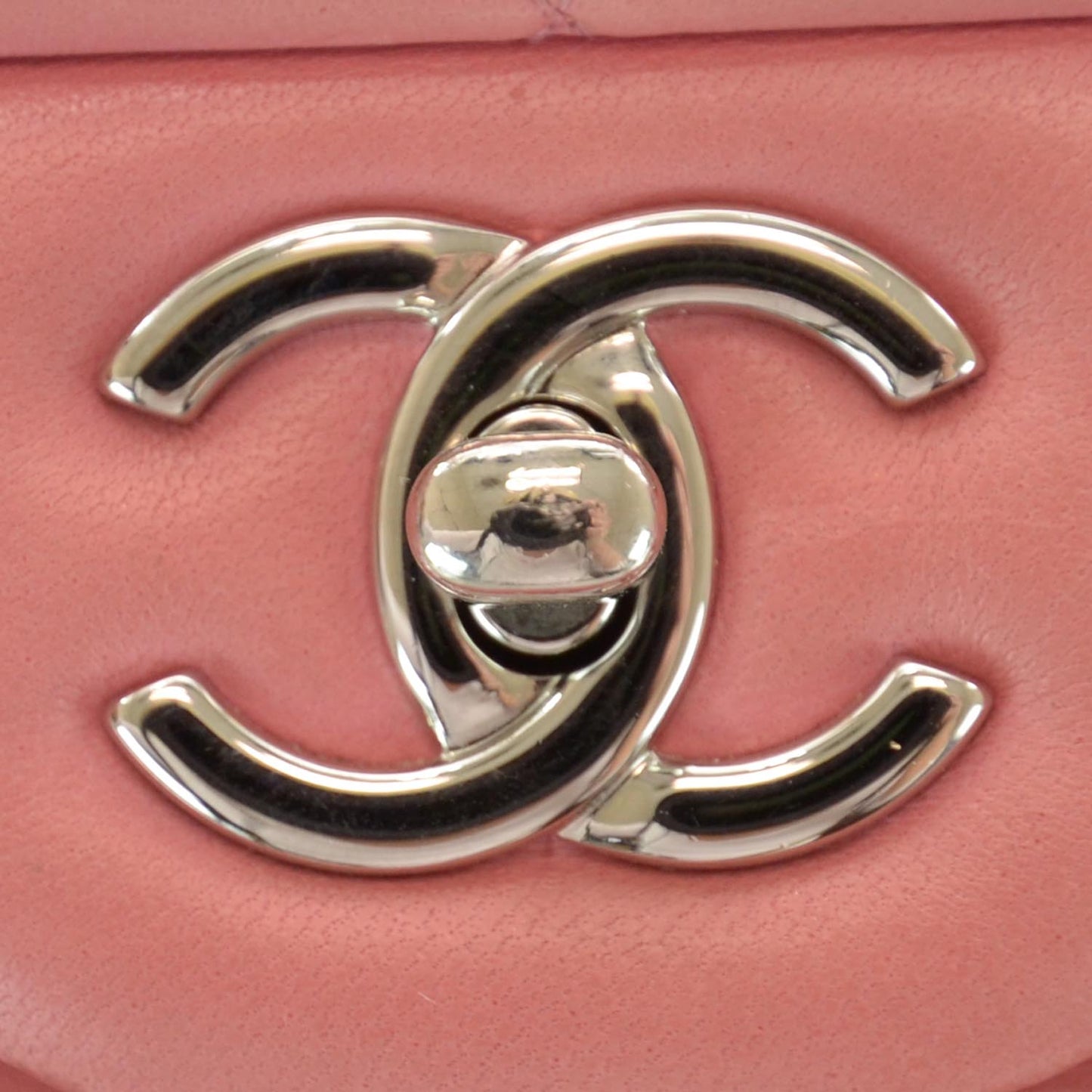 Lambskin Quilted Jumbo Double Flap Pink