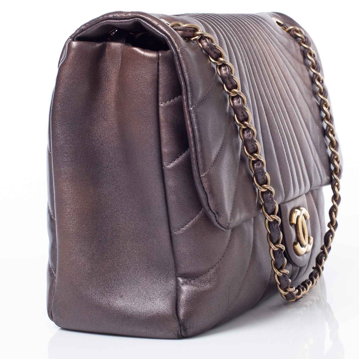 Calfskin XL Degrade Flap Bronze