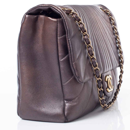 Chanel Calfskin XL Degrade Flap Bronze 5 of 11