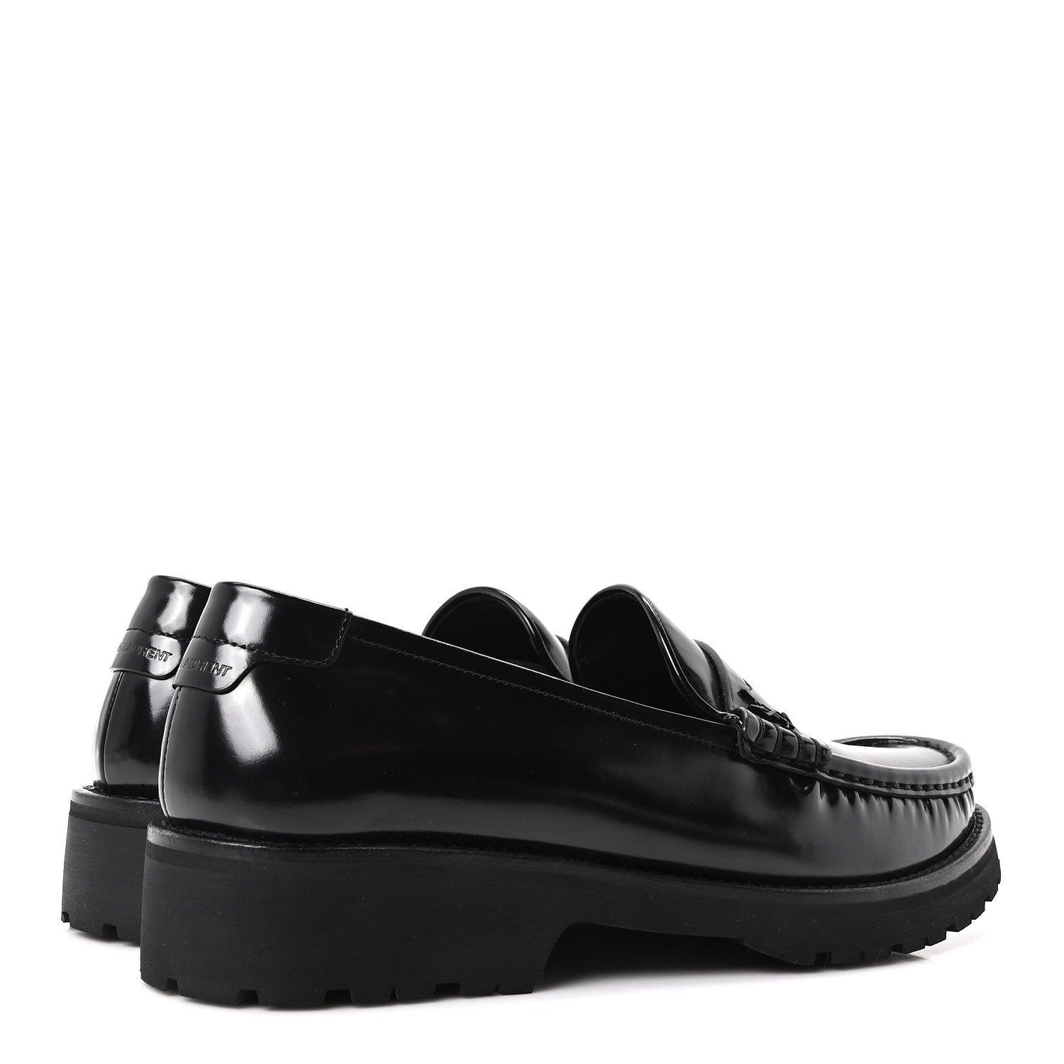 Saint Laurent Glazed Calfskin Mens Master Le Loafer 15 Moccassins 43 Black 5 of 10
