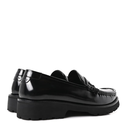 Saint Laurent Glazed Calfskin Mens Master Le Loafer 15 Moccassins 43 Black 5 of 10