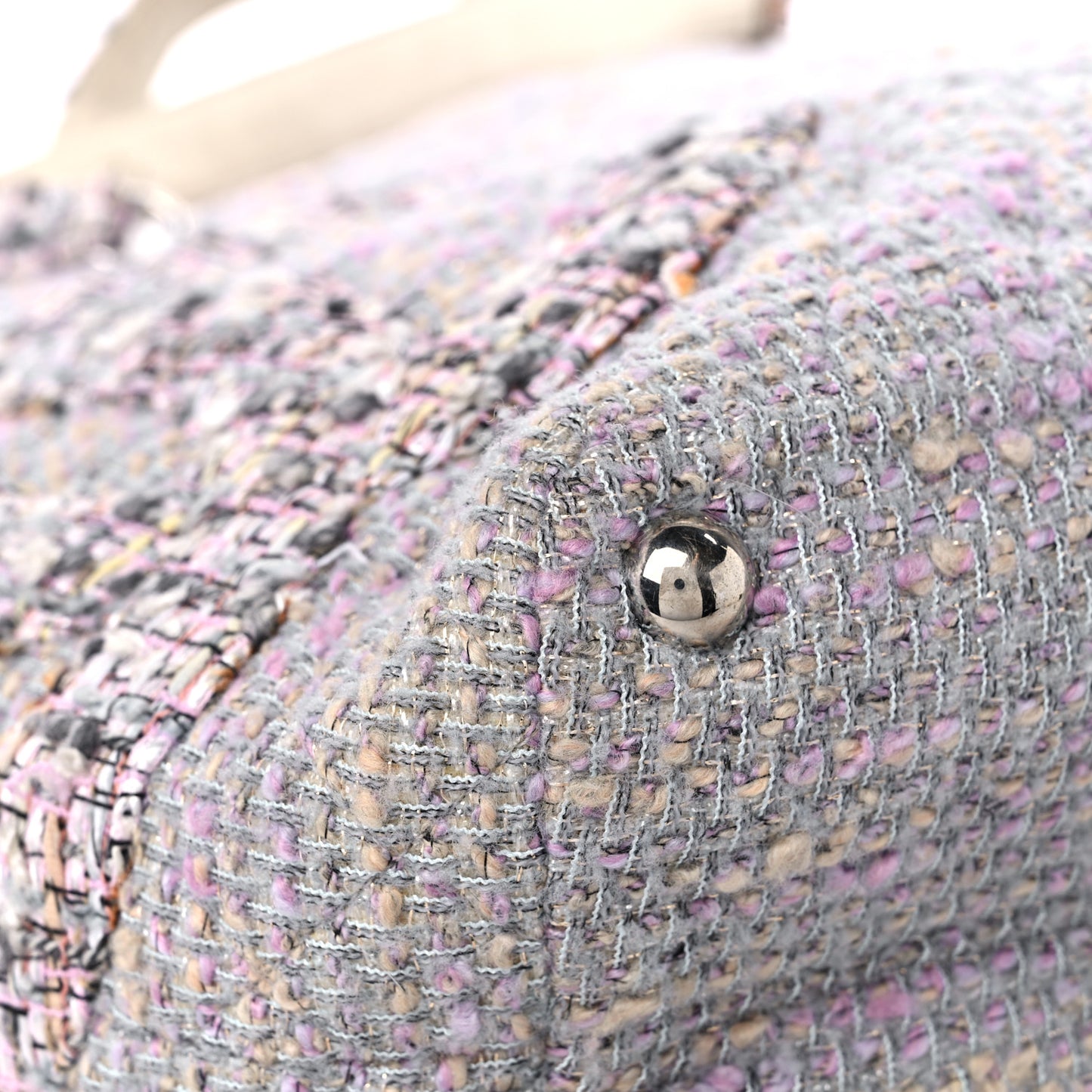 Tweed Quilted Cambon Tote Grey