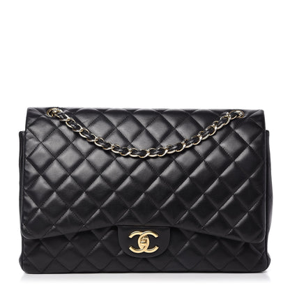 Chanel Lambskin Quilted Maxi Double Flap Black 1 of 10