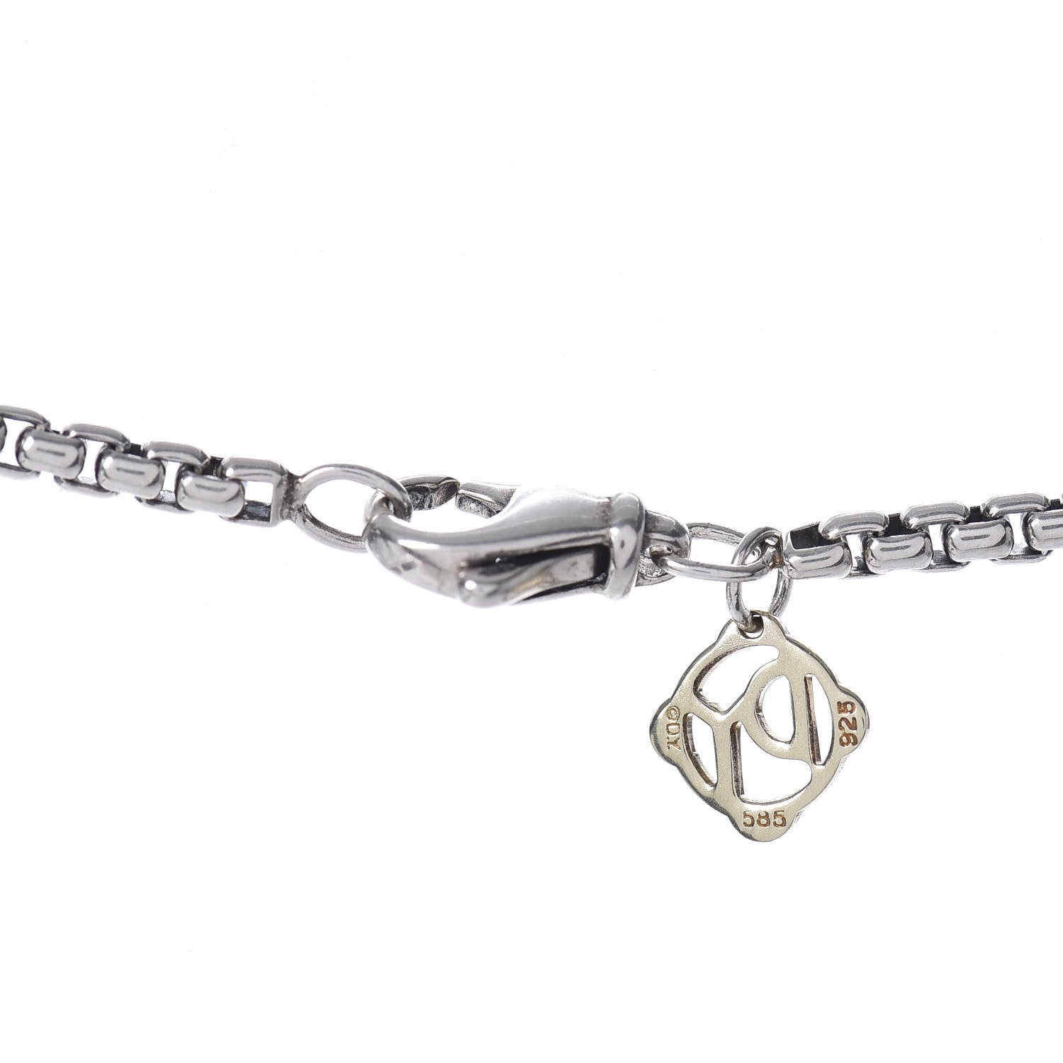David Yurman Sterling Silver 14K Yellow Gold 2.7mm Small Box Chain Necklace 18" 4 of 4