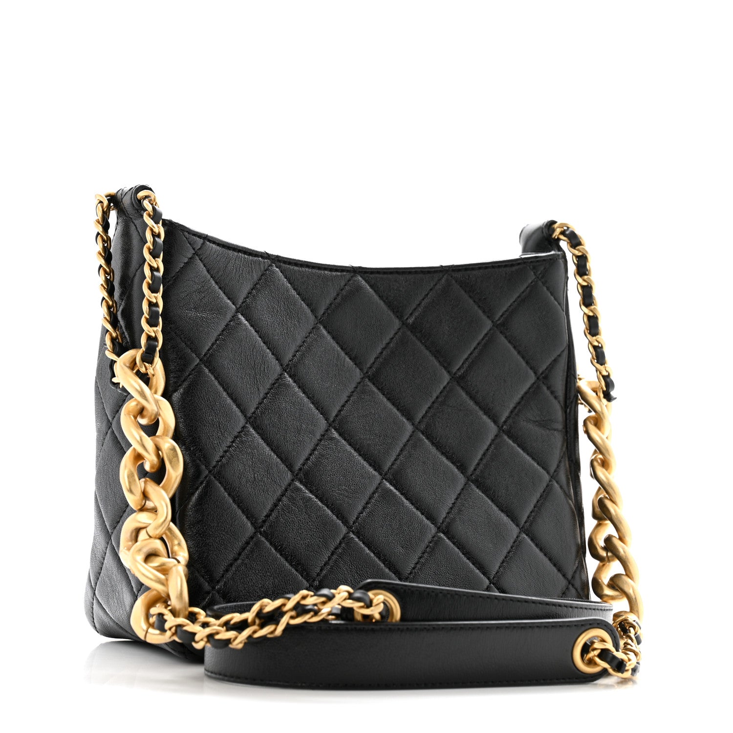 Chanel Lambskin Quilted Multi Chain Hobo Black 3 of 11