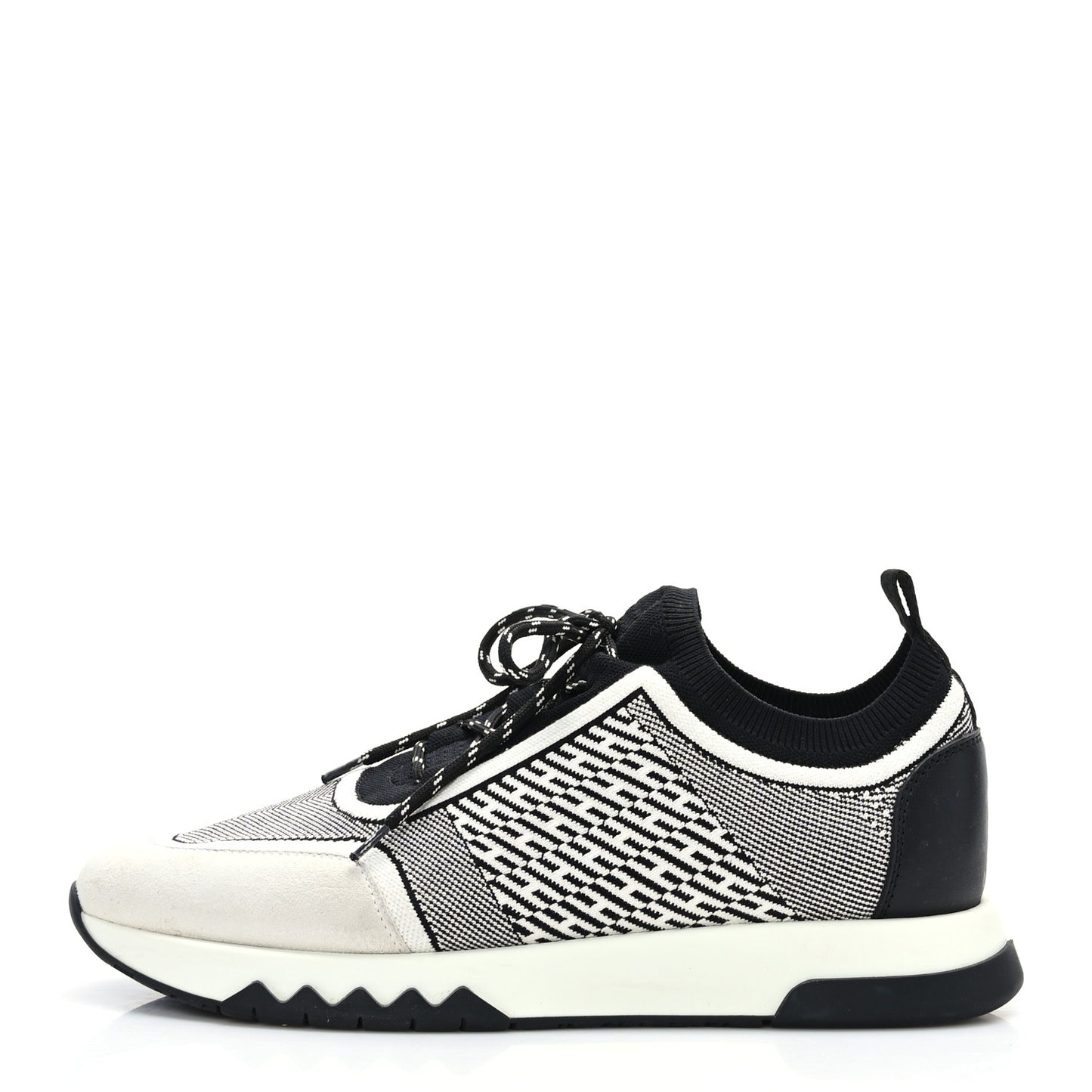Knit Bi-Color Womens Addict Sneakers 39.5 Black White