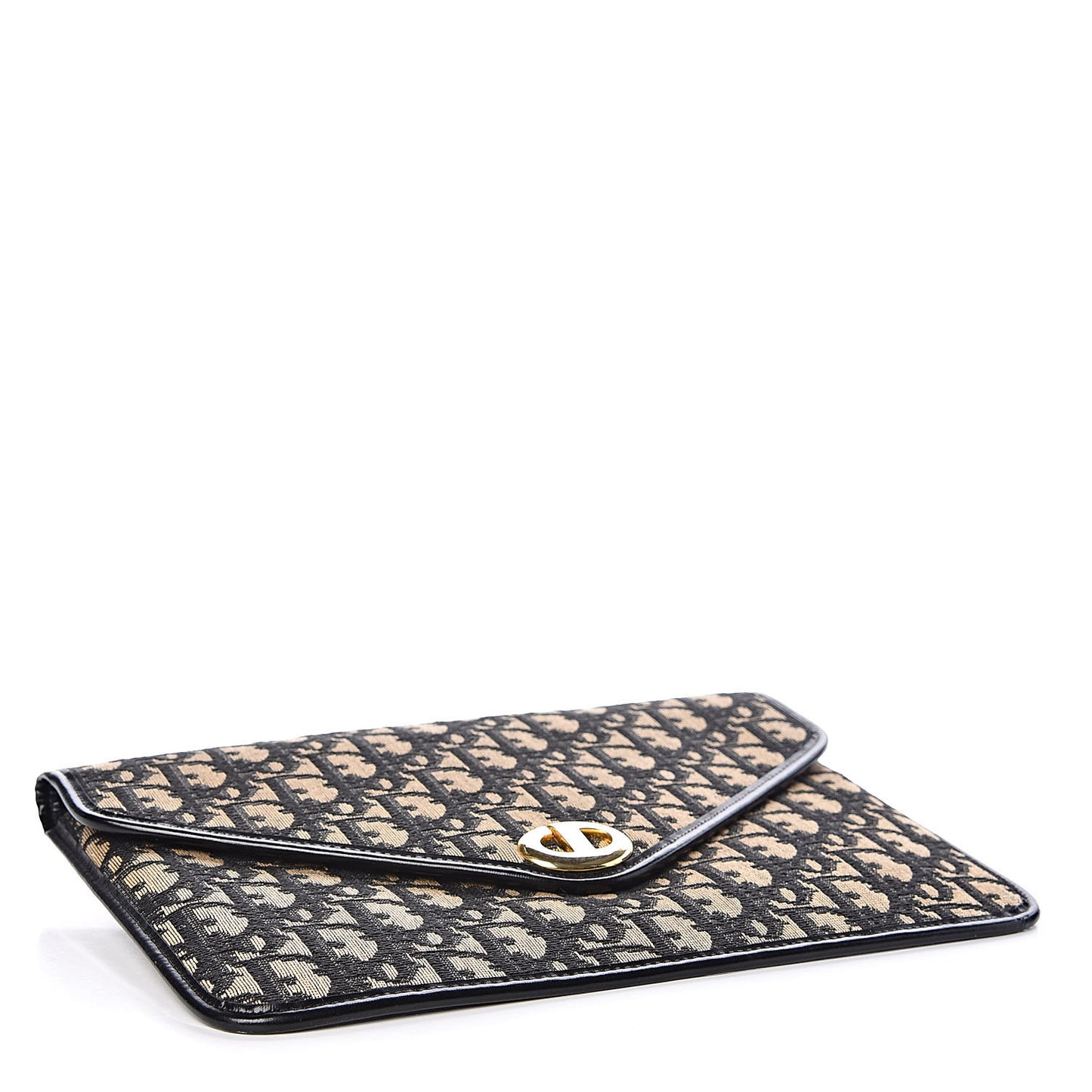 Monogram Envelope Flap Clutch Black