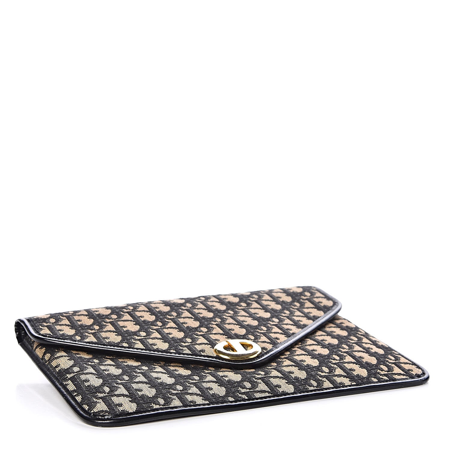 Christian Dior Monogram Envelope Flap Clutch Black 4 of 8