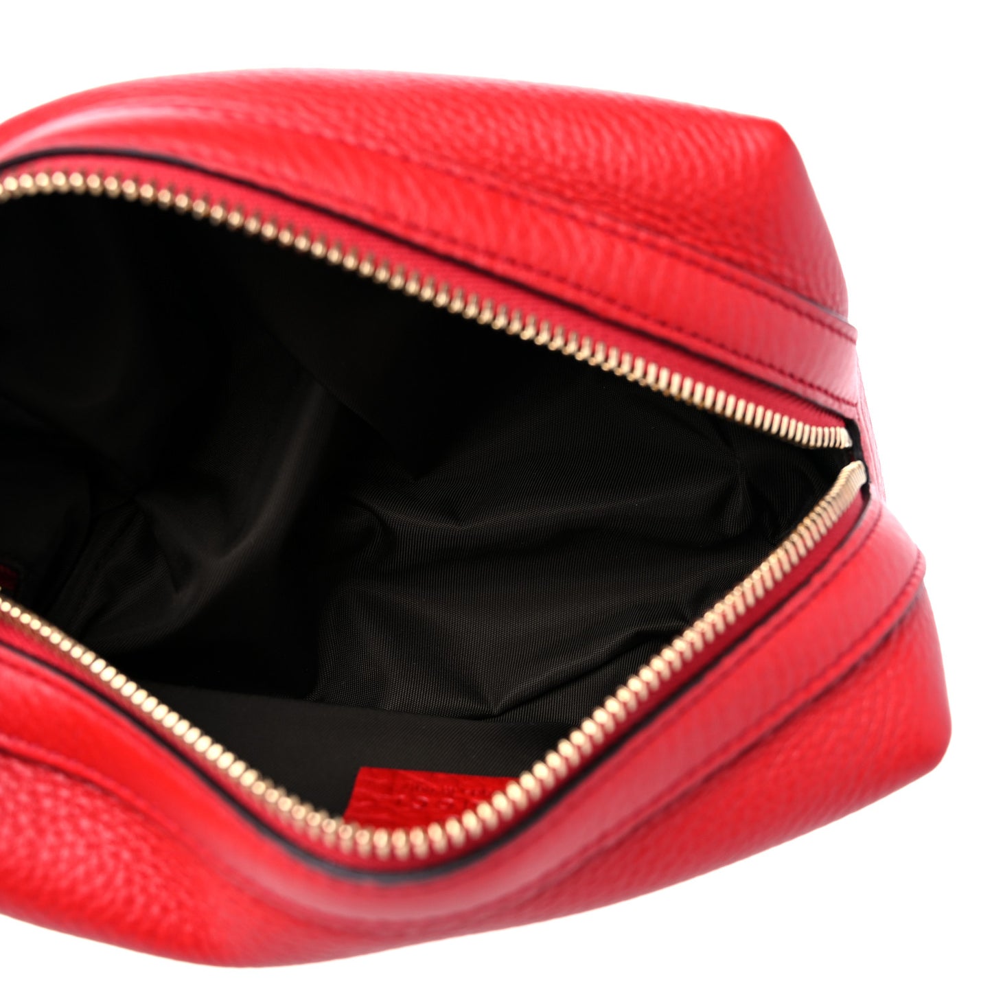 Pebbled Calfskin Medium Soho Cosmetic Case Red