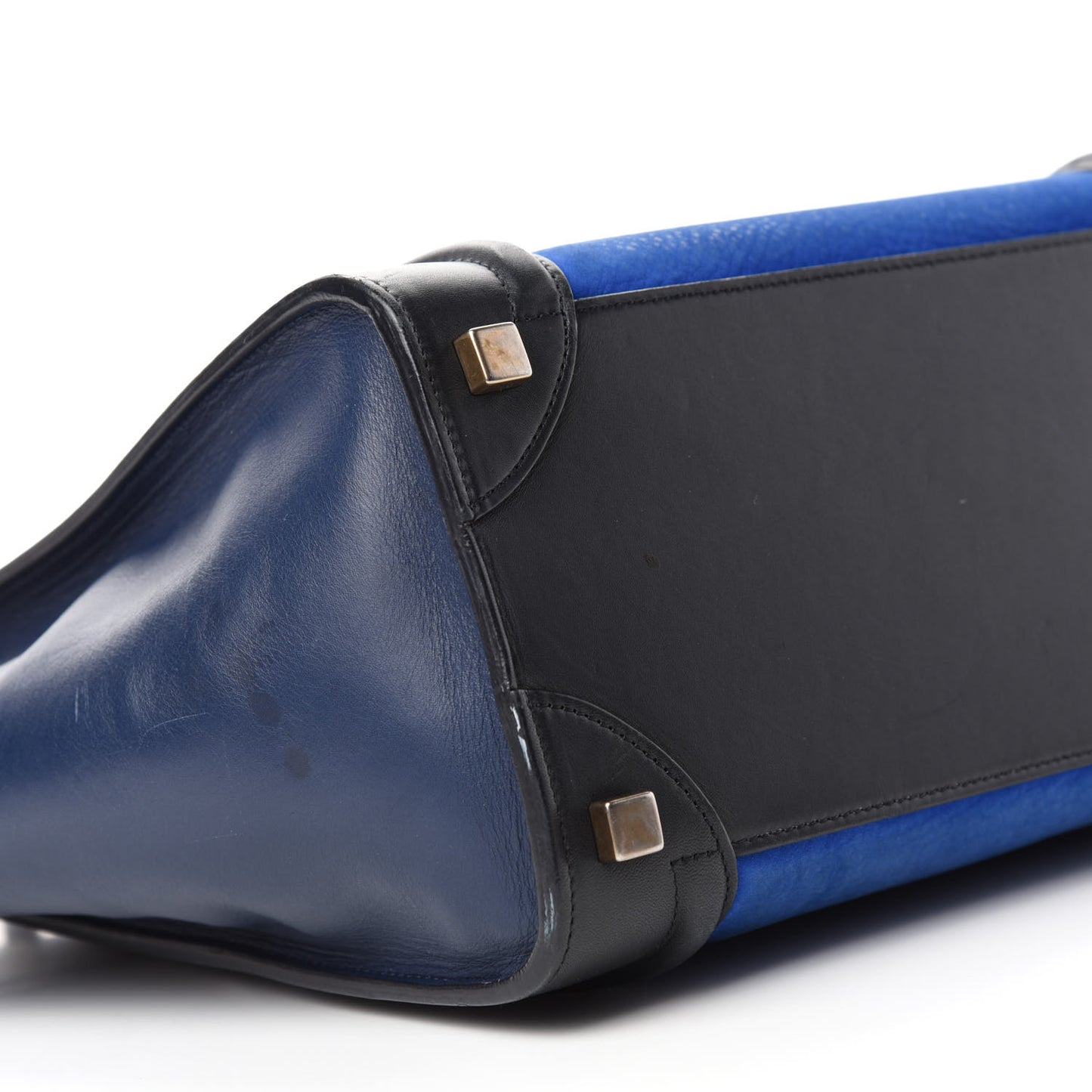 Nubuck Calfskin Suede Micro Tri-Color Luggage Bright Blue