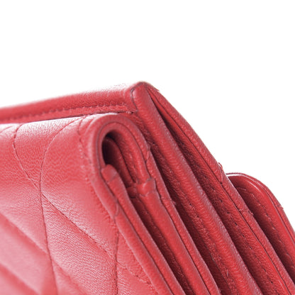 Chanel Lambskin Quilted Small 19 Flap Wallet Red 11 of 14