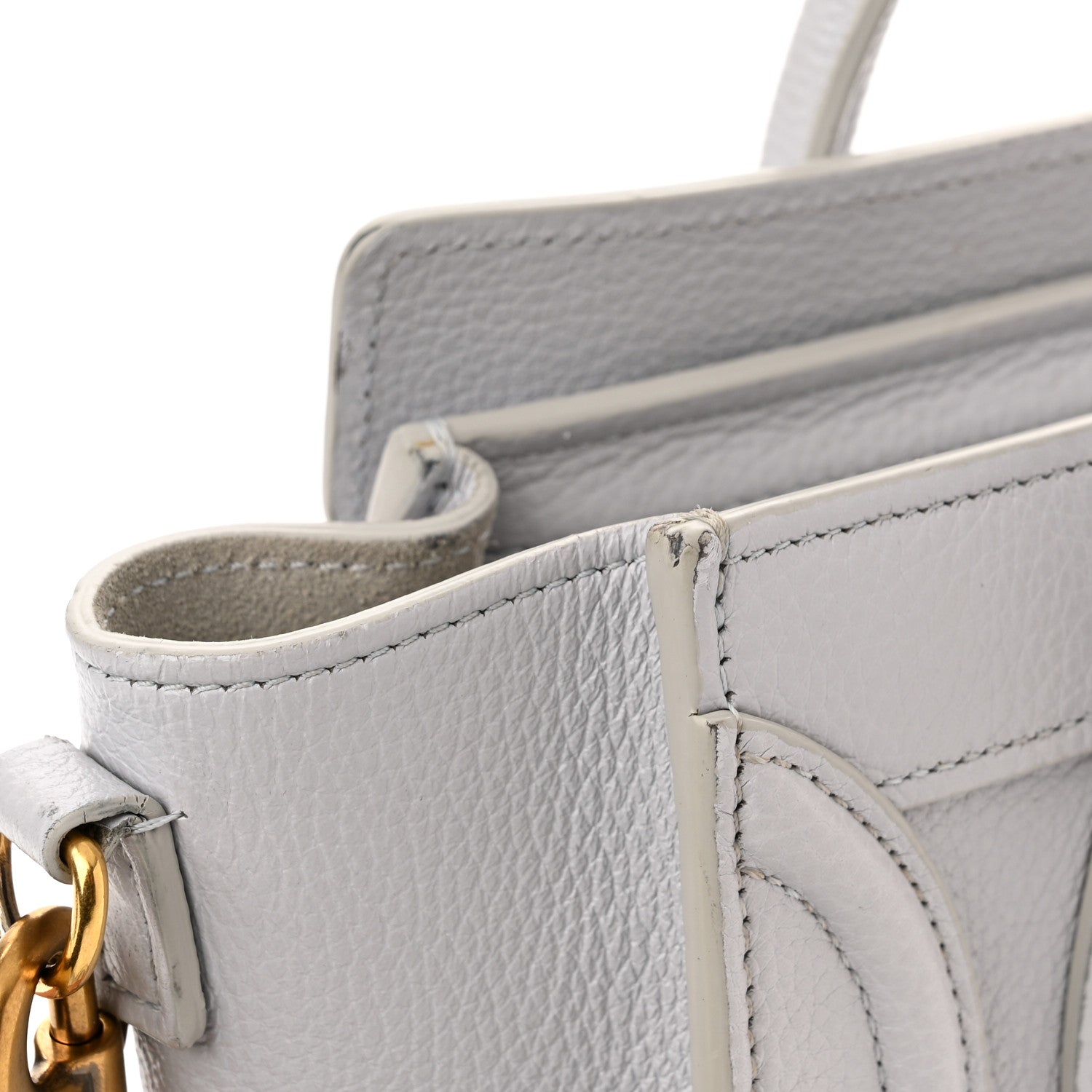 Celine Drummed Calfskin Nano Luggage Lune 16 of 17