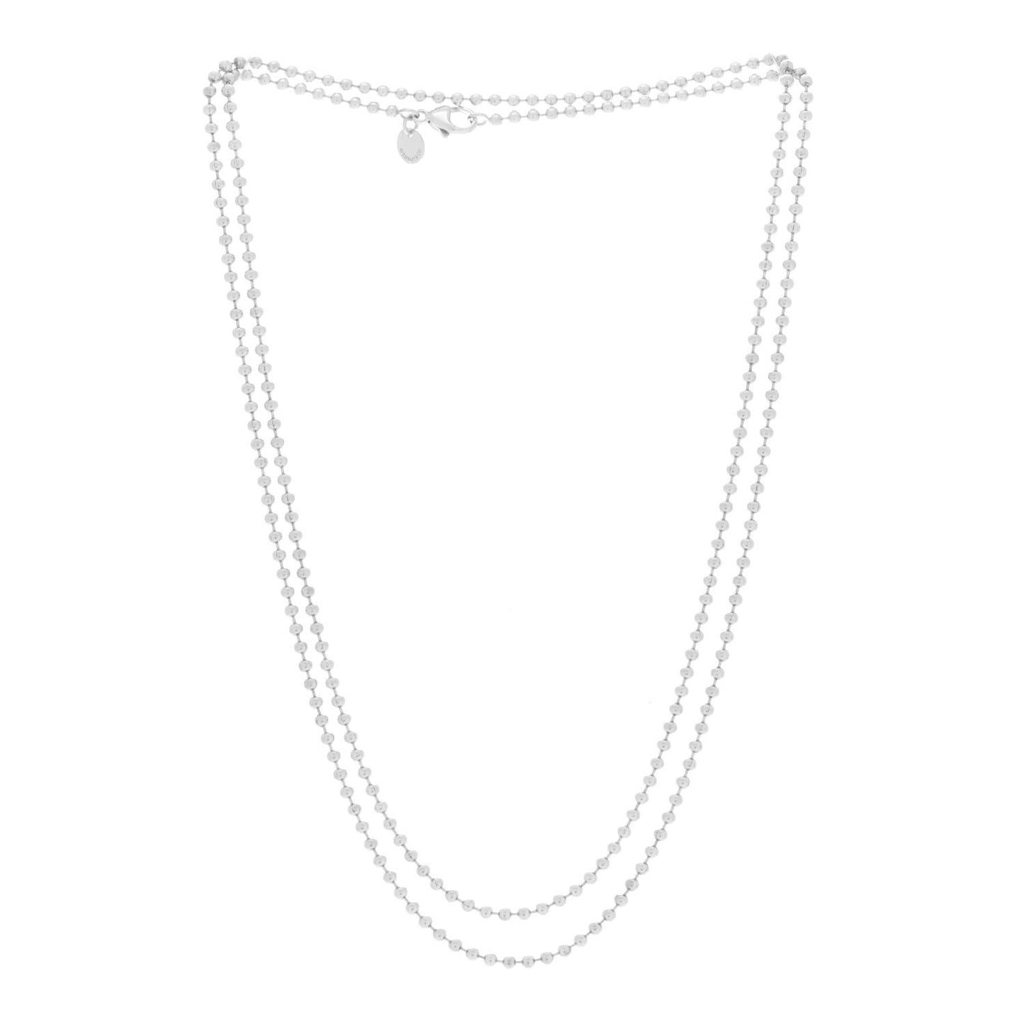 Sterling Silver Bead Chain Necklace 34"