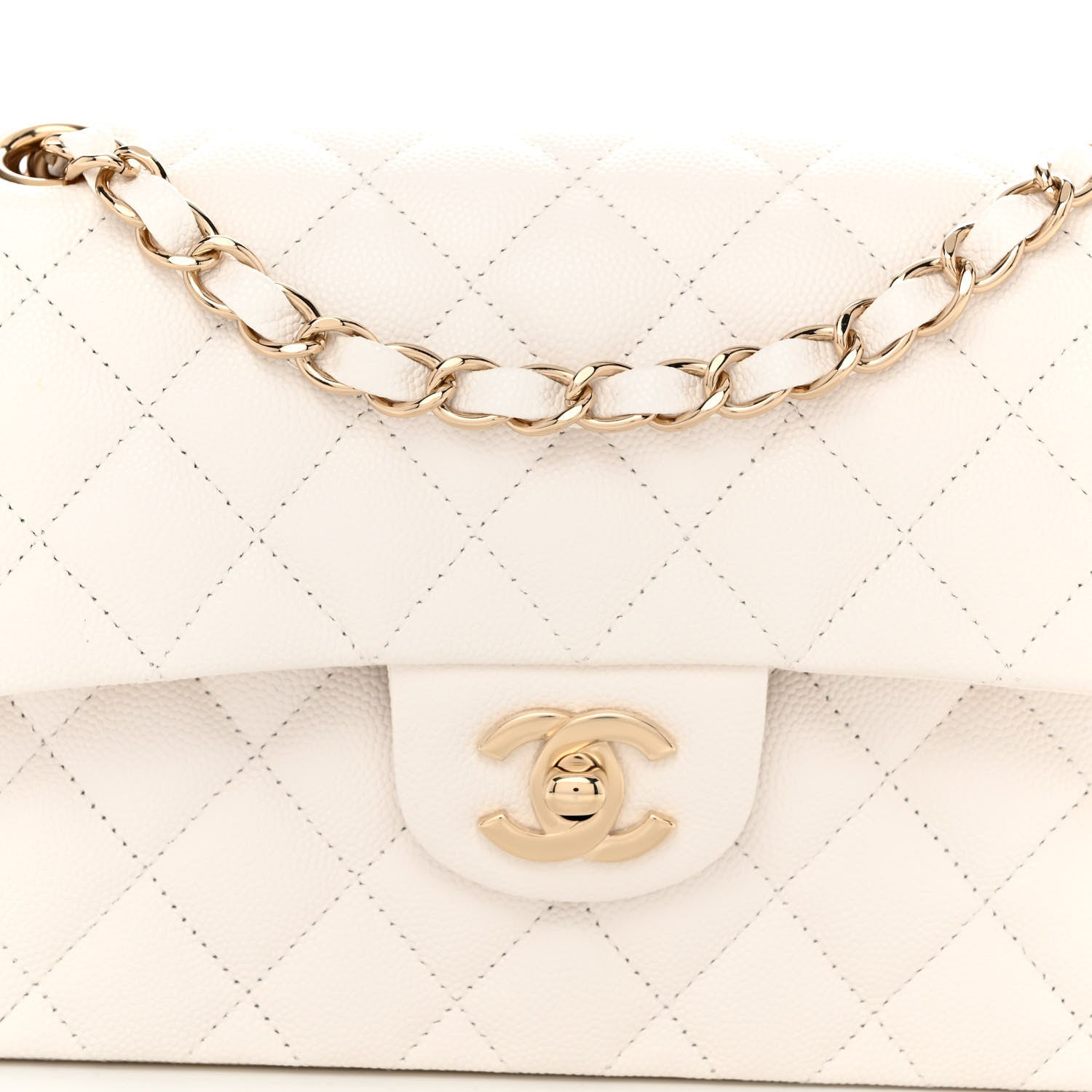 Chanel Caviar Quilted Small Double Flap White 8 of 11