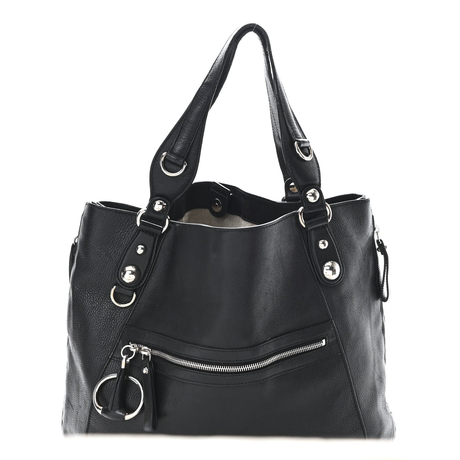 Gucci Leather Icon Bit Large Tote Black 8 of 10
