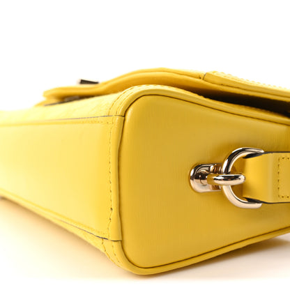 Gucci GG Monogram Textured Dollar Calfskin Small Luce Shoulder Bag Yellow 10 of 10