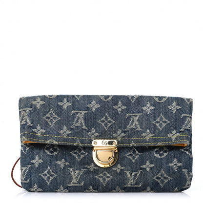 Louis Vuitton Monogram Denim Pochette Plat Clutch Blue 1 of 7