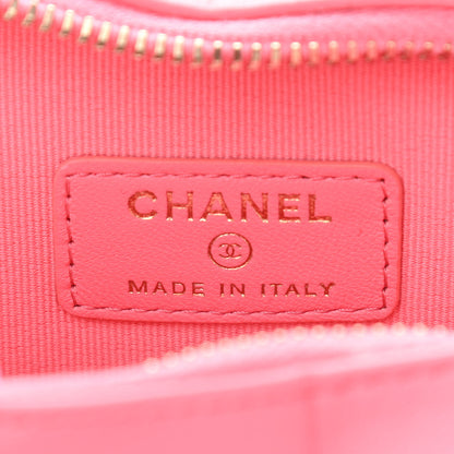 Chanel Lambskin Quilted CC In Love Heart Waist Belt Bag With Chain Pink 6 of 11