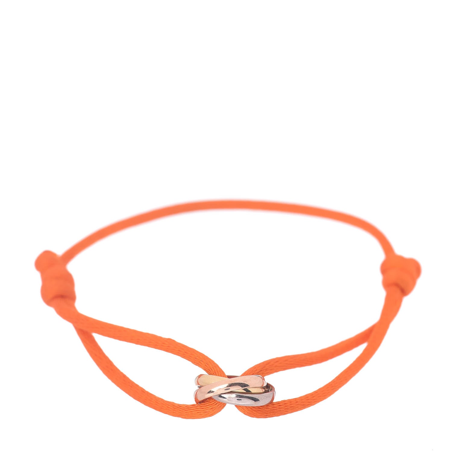 Cartier 18K Pink Yellow White Gold Trinity Adjustable Cord Bracelet Orange 1 of 4