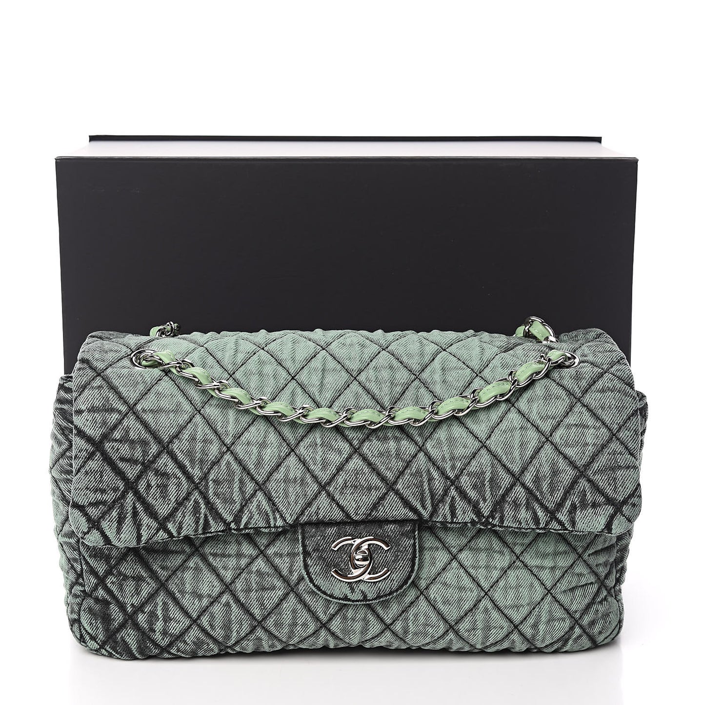 Denim Quilted Denimpression Flap Green Black