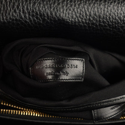 Saint Laurent Grained Calfskin Medium Moujik Top Handle Bag Black 10 of 11